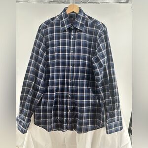Paul and Shark blue plaid dress shirt